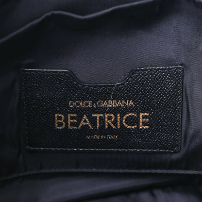 Dolce & Gabbana Canvas Dauphine Leopard Print Studded Beatrice Love Tote Black 7 of 7