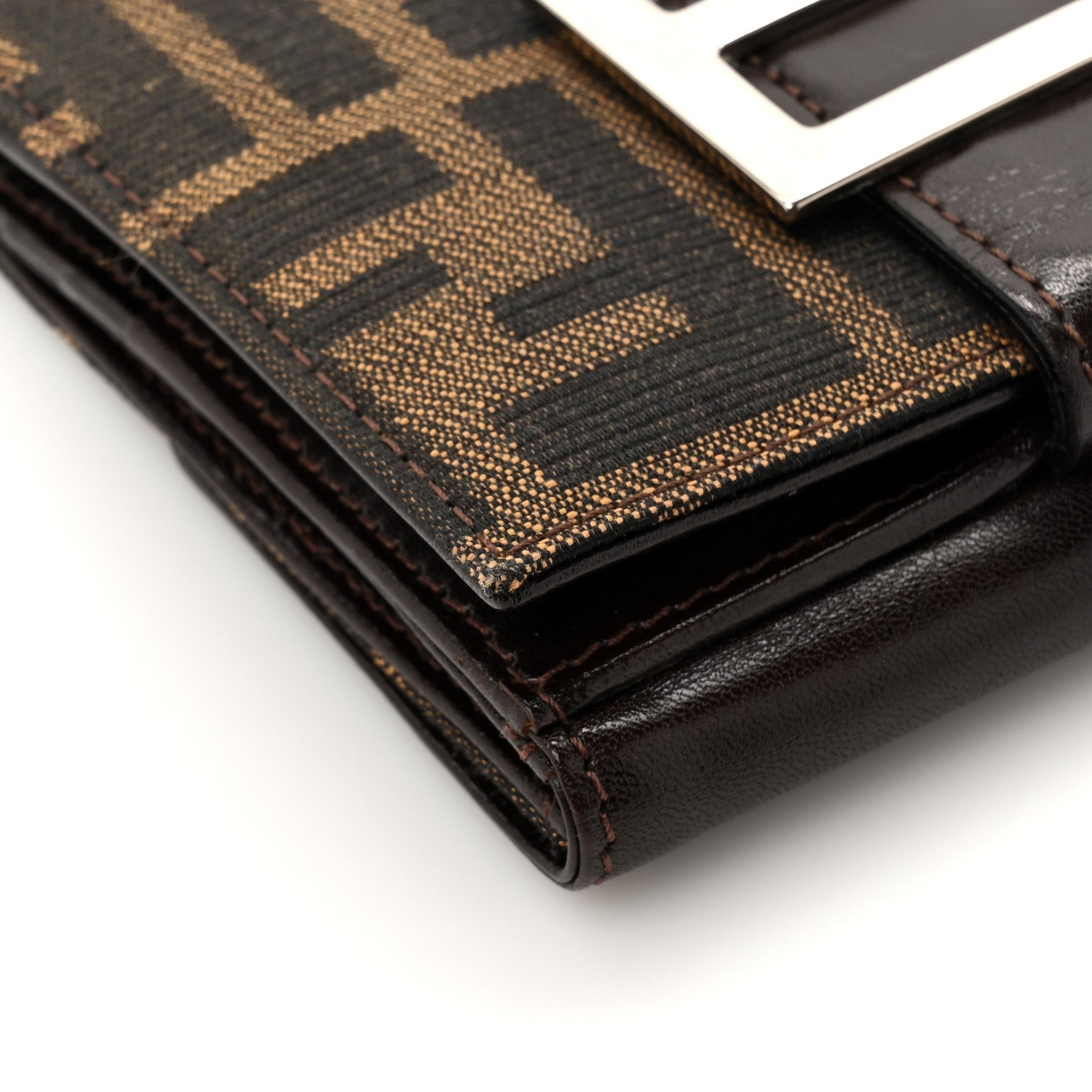 Fendi Zucca Vitello Liberty FF Compact Wallet Tobacco Moro 8 of 8
