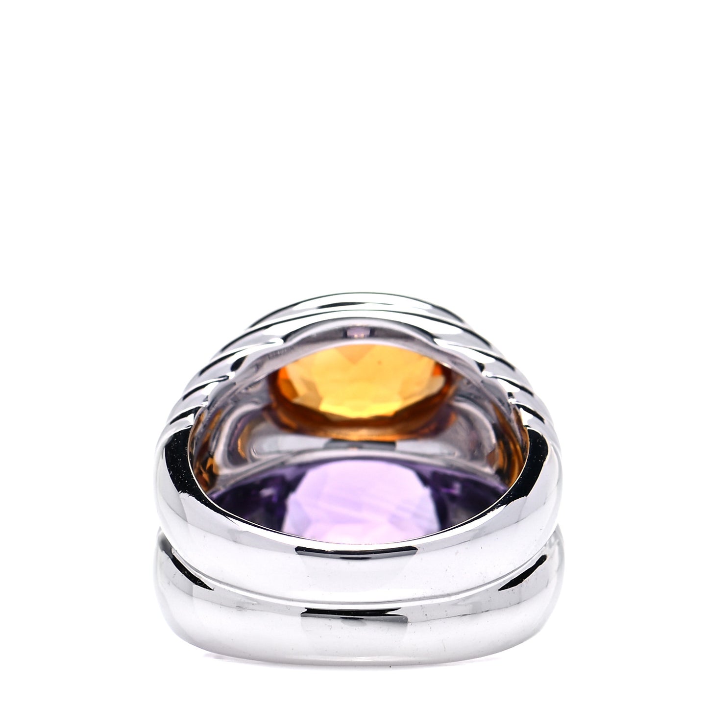18K White Gold Amethyst Citrine Doppio Ring 50 5.25