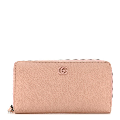 Gucci Dollar Calfskin Monochrome GG Marmont Zip Around Wallet Perfect Pink 1 of 9