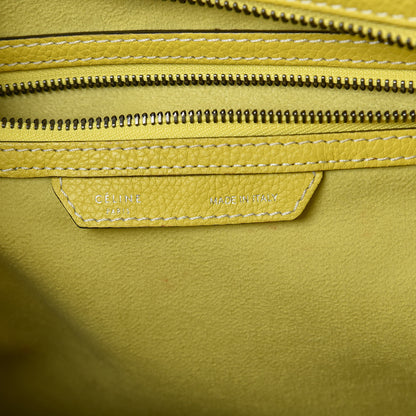 Celine Drummed Calfskin Mini Luggage Chartreuse 6 of 8