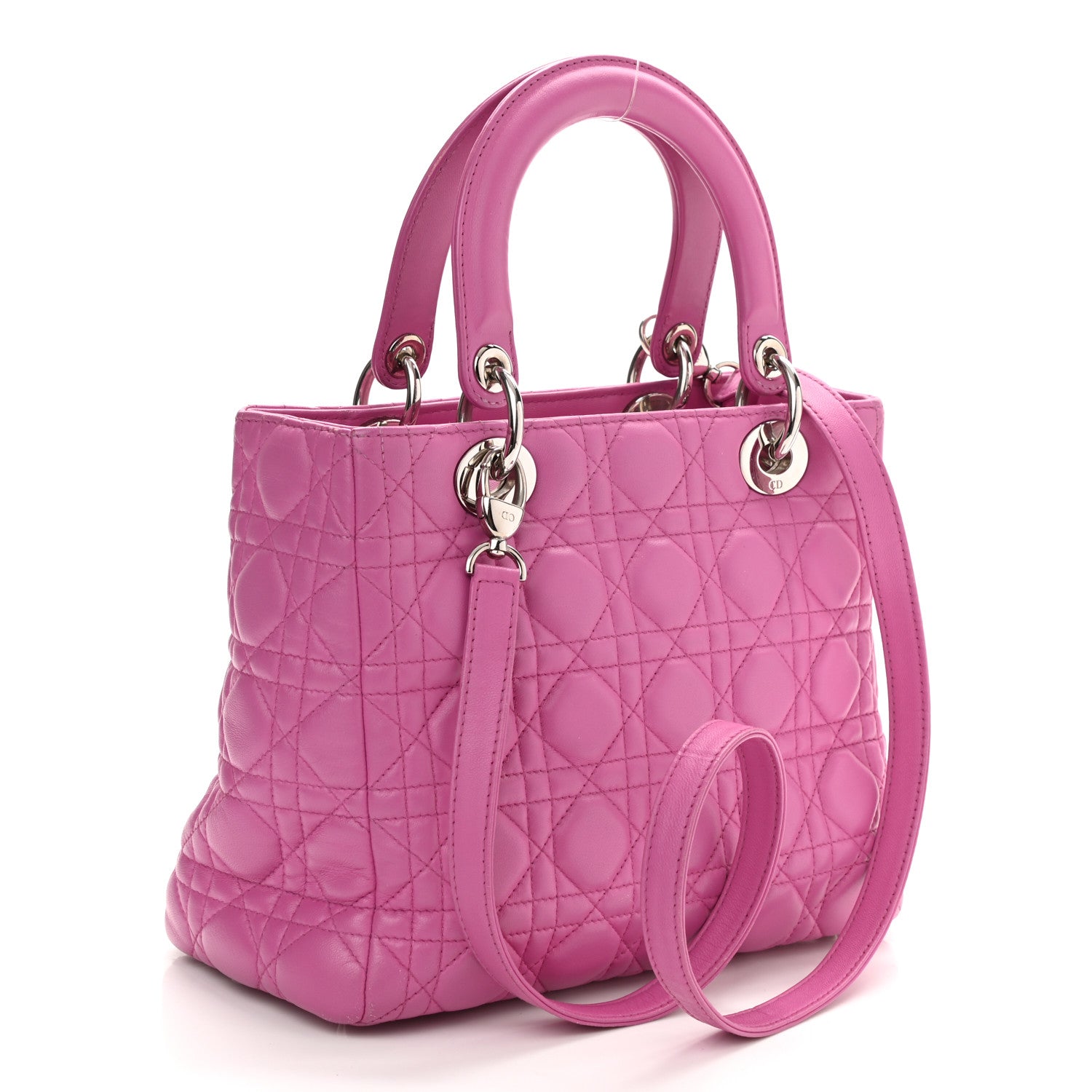 Christian Dior Lambskin Cannage Medium Lady Dior Pink 2 of 9