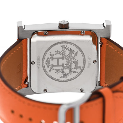 Hermes Stainless Steel Swift 30.5mm Heure H Hour Quartz Watch Orange 4 of 5