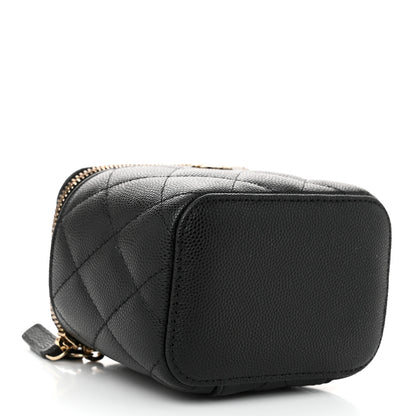 Chanel Caviar Quilted Mini Vanity Case With Chain Black 4 of 11