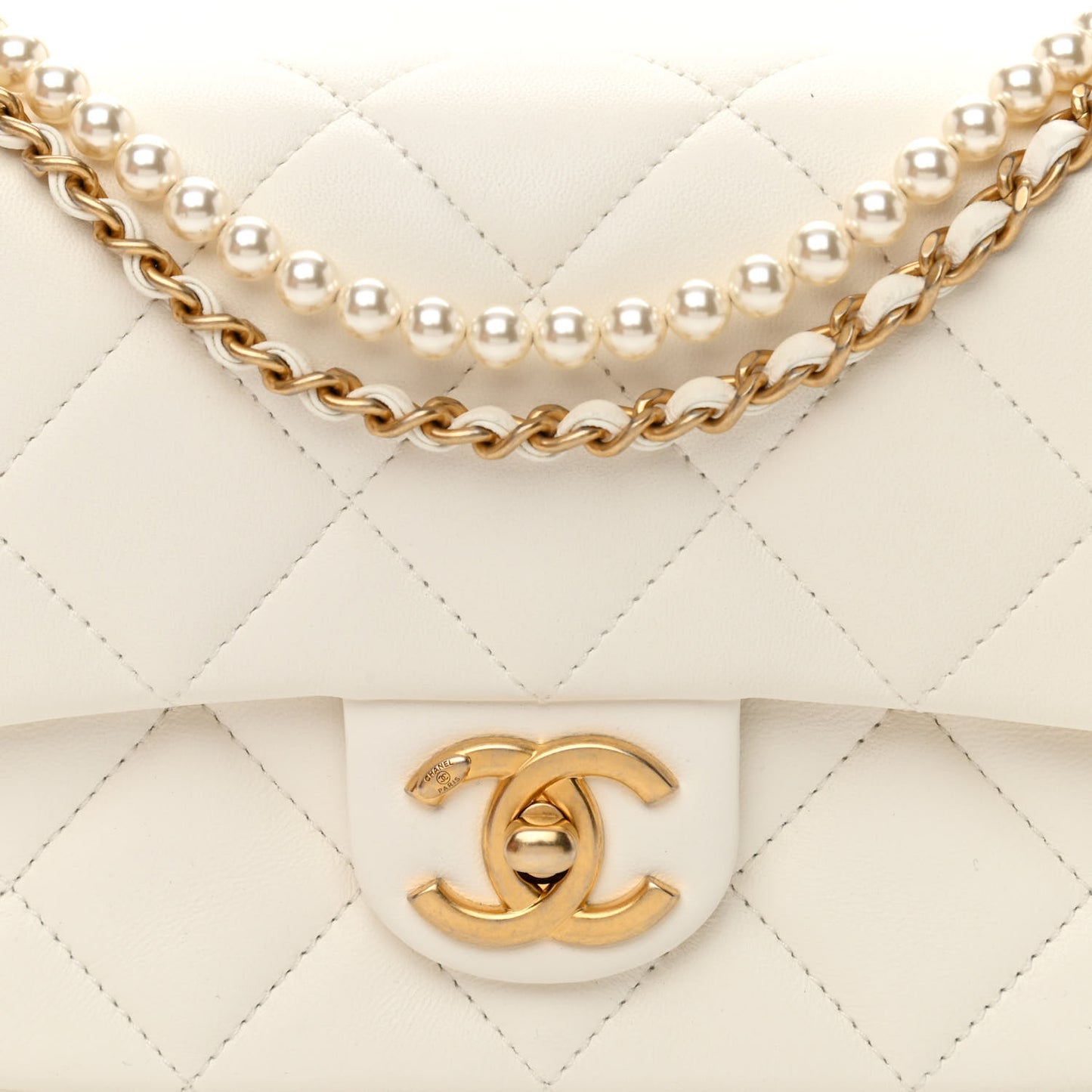 Lambskin Quilted Mini My Perfect Flap White