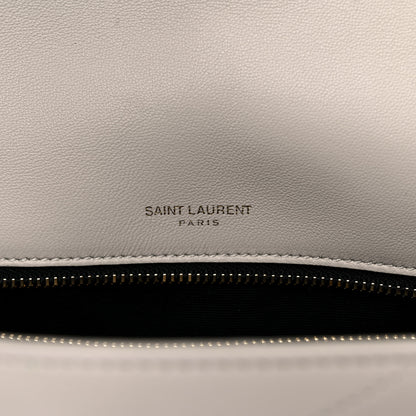 Saint Laurent Lambskin Matelasse Monogram Medium Niki Chain Satchel Ivory 6 of 16