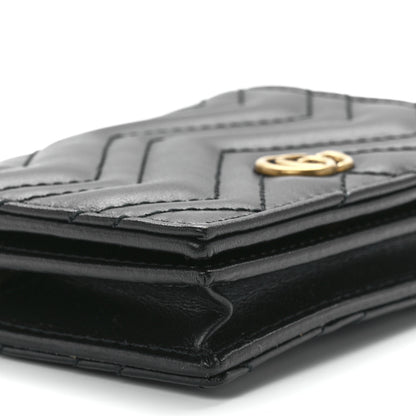 Gucci Calfskin Matelasse GG Marmont Card Case Wallet Black 11 of 12