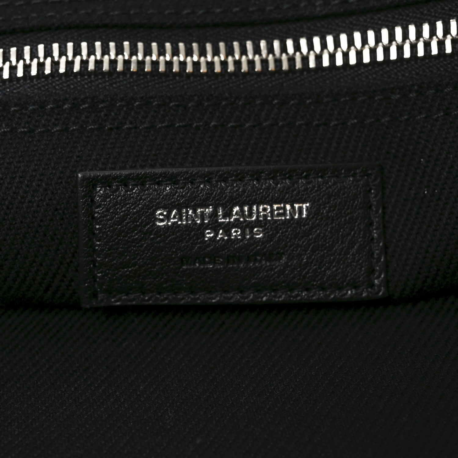 Saint Laurent Linen Calfskin Rive Gauche Tote Black 6 of 10