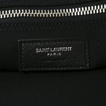 Saint Laurent Linen Calfskin Rive Gauche Tote Black 6 of 10