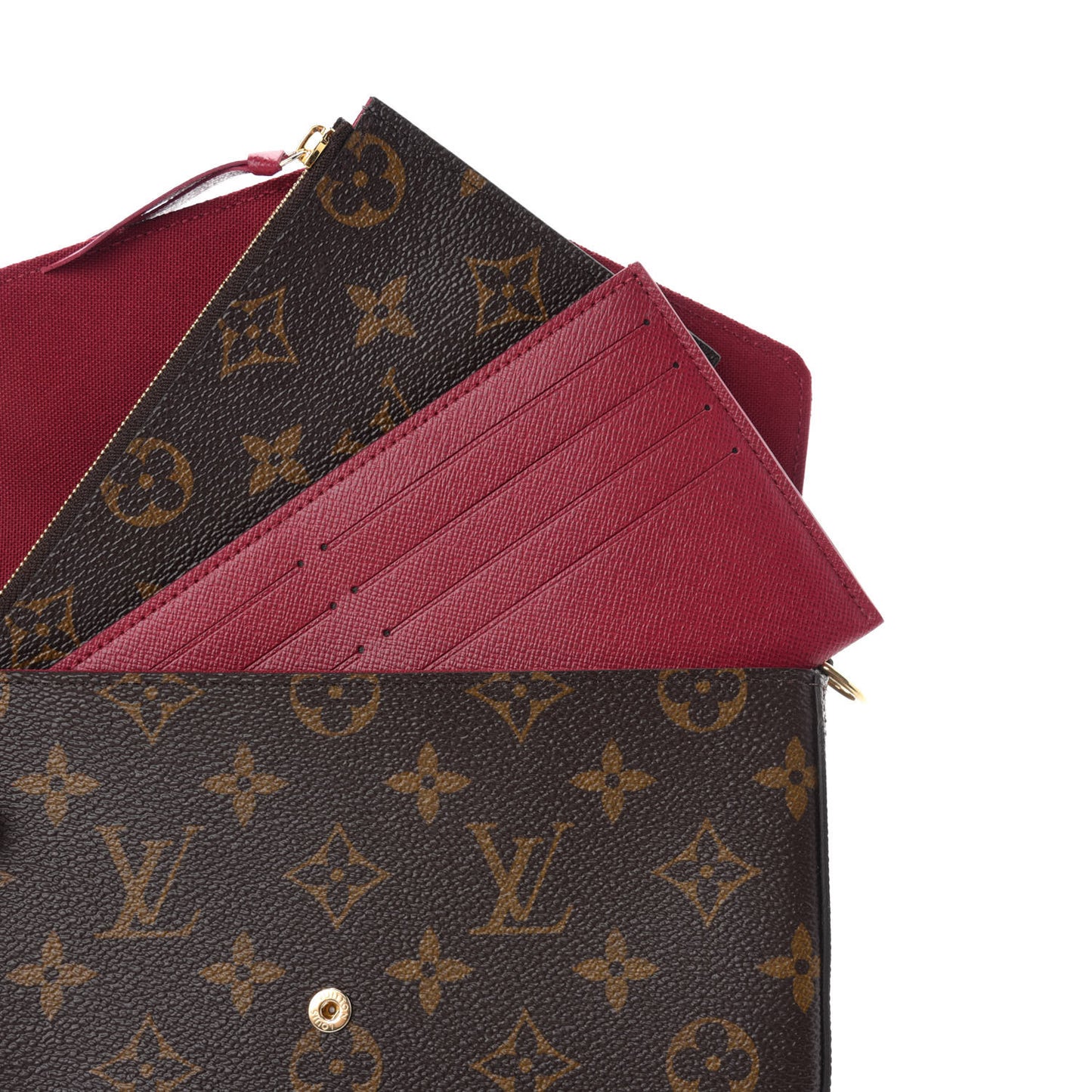Monogram Pochette Felicie Chain Wallet Fuchsia