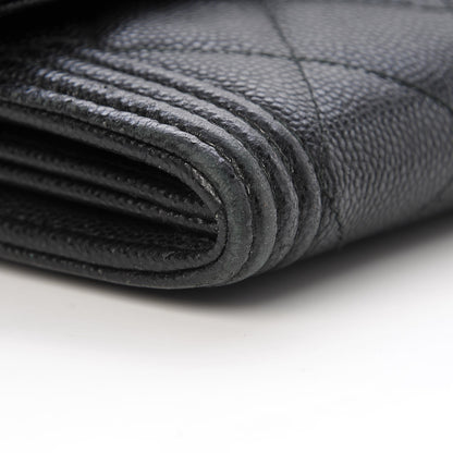 Chanel Caviar Quilted Boy Flap Wallet Black 11 of 14