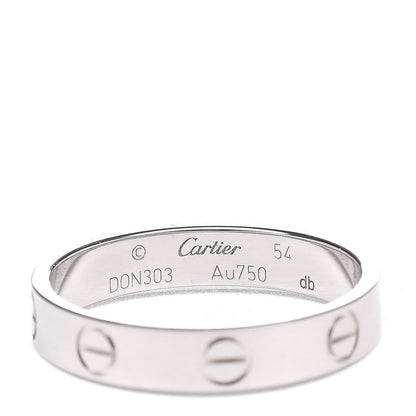 Cartier 18K White Gold 3.5mm LOVE Wedding Band Ring 54 6.75 4 of 6