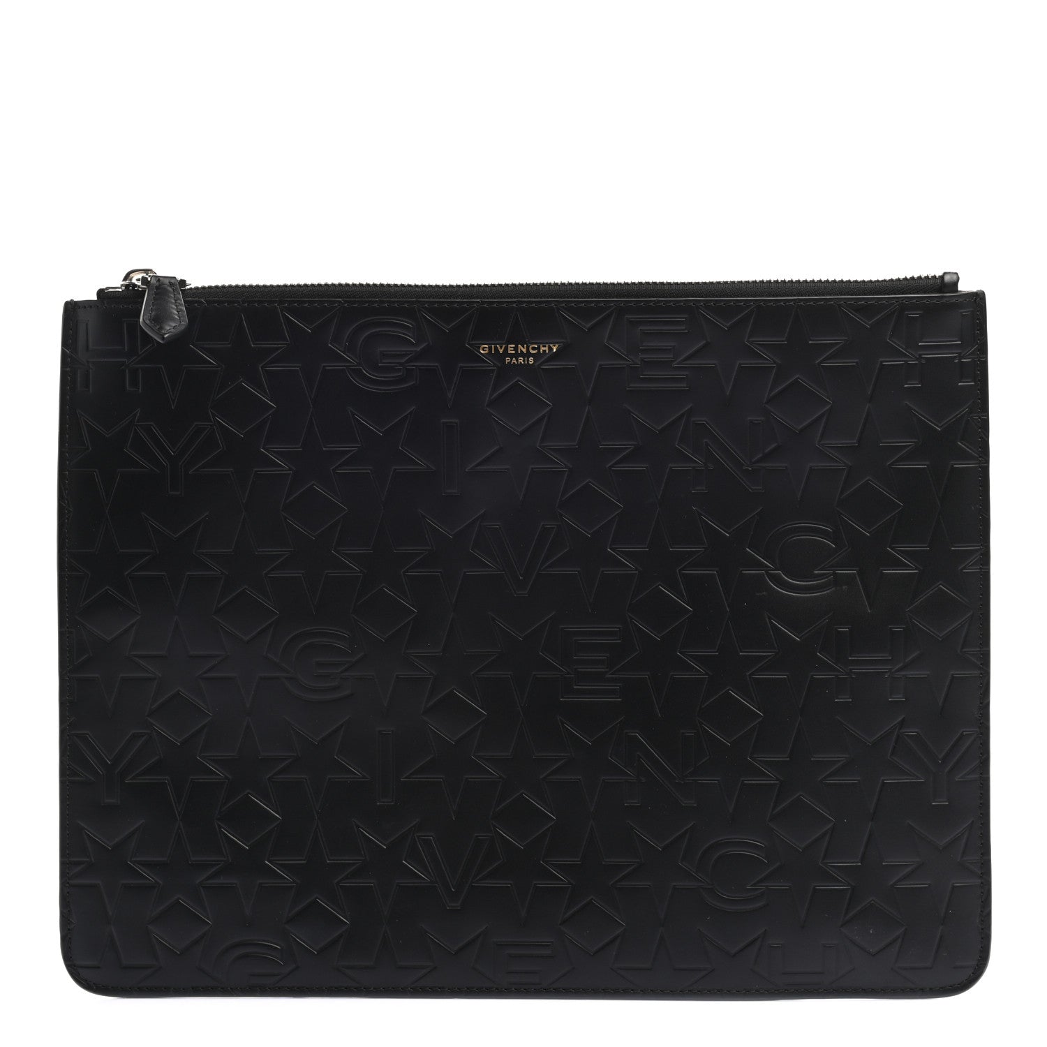 Givenchy Lambskin Star Embossed Large Pouch Black 1 of 7