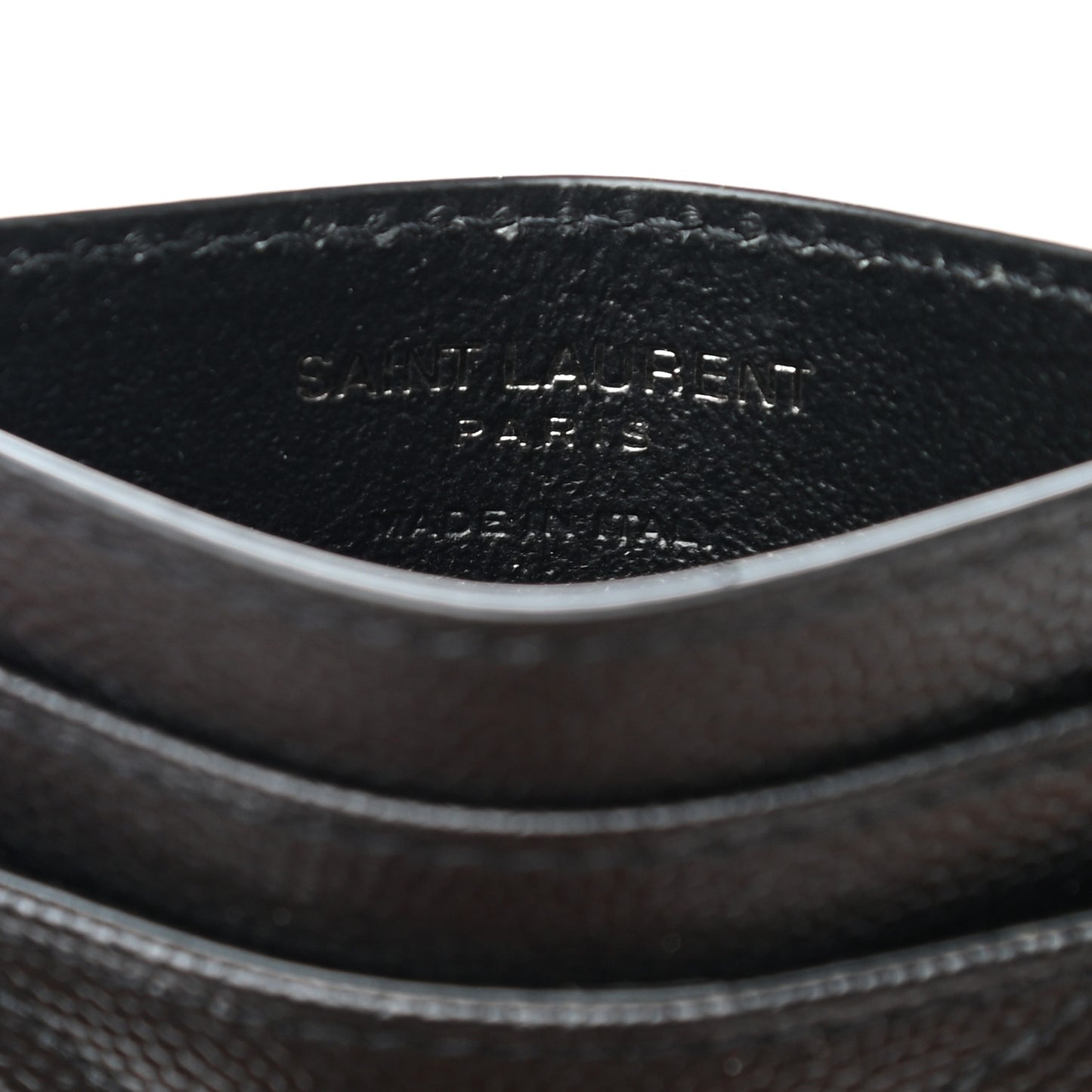 Grain De Poudre Matelasse Chevron Monogram Credit Card Case Black