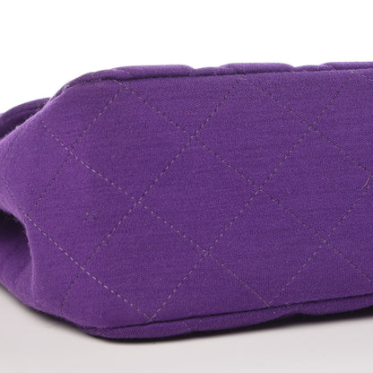 Chanel Jersey Quilted Jumbo Single Flap Purple 10 of 13