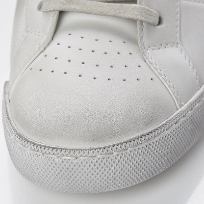 Saint Laurent Calfskin Distressed Lenny Logo-Print High Top Sneakers 38 Blanc Optique 12 of 14