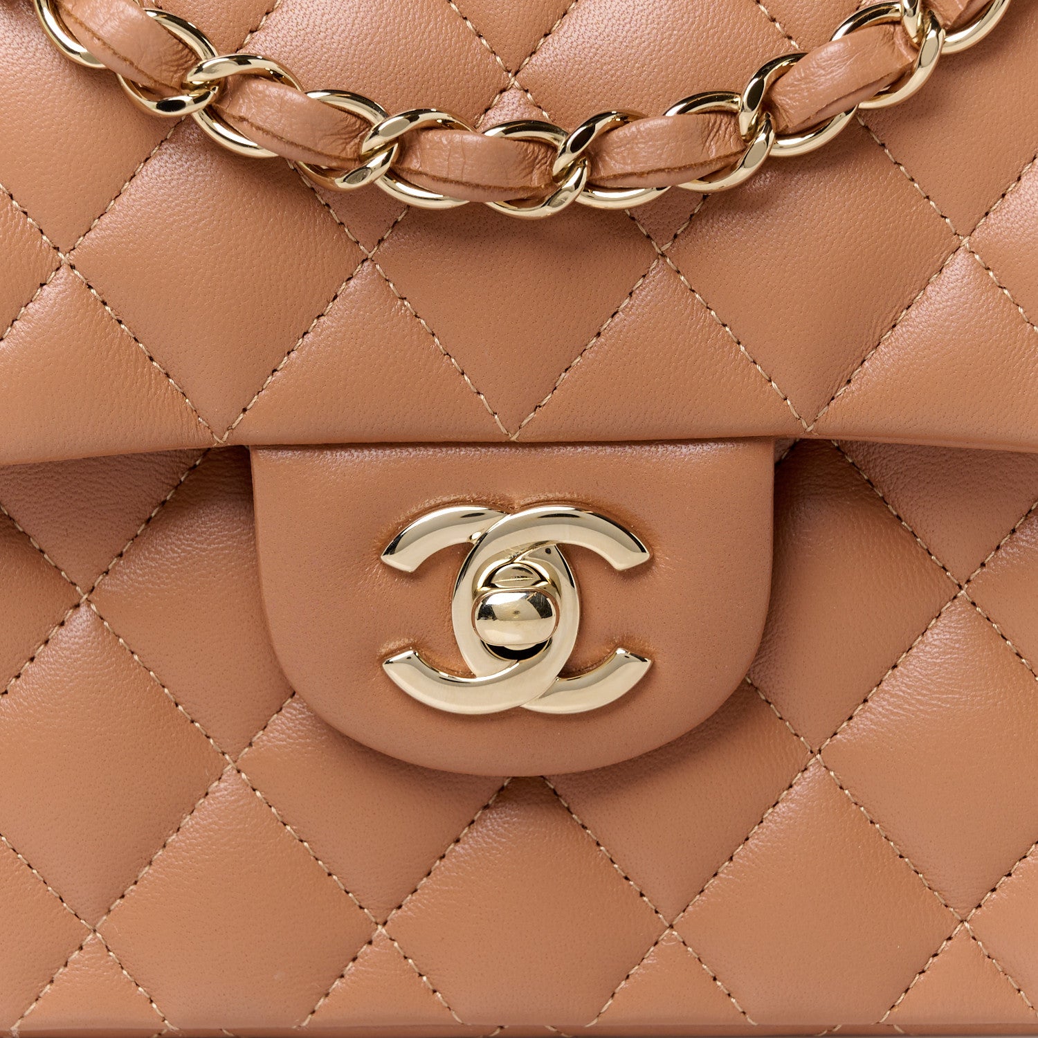 Chanel Lambskin Quilted Small Double Flap Brown 9 of 12