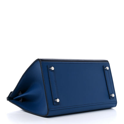 Hermes Madame Calfskin Matte Alligator Epsom Faubourg By Night Birkin Sellier 20 Deep Bleu Bleu Marine Craie 4 of 9