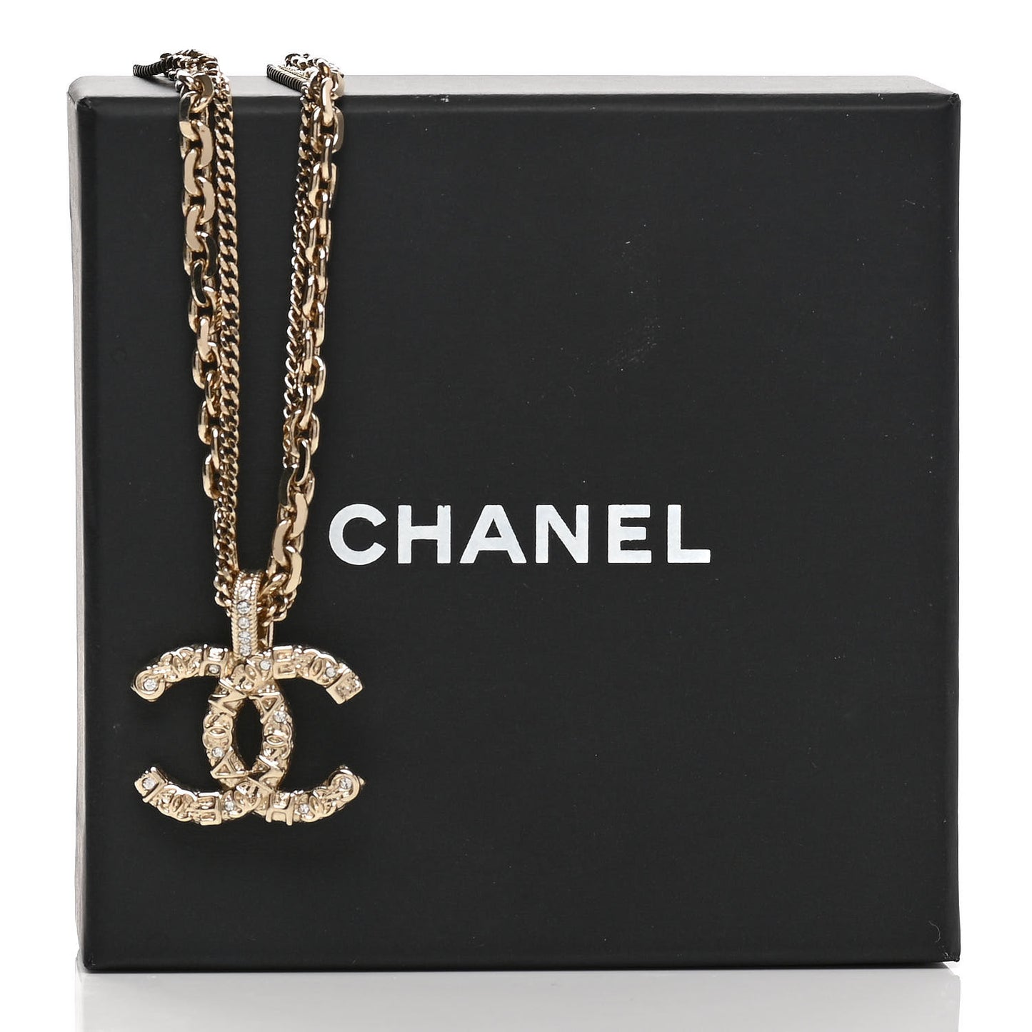 Crystal CC Multi Strand Chain Necklace Gold