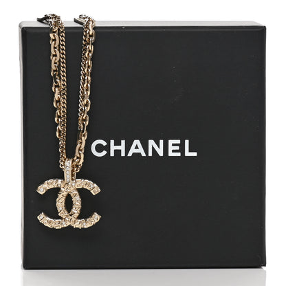 Chanel Crystal CC Multi Strand Chain Necklace Gold 7 of 7