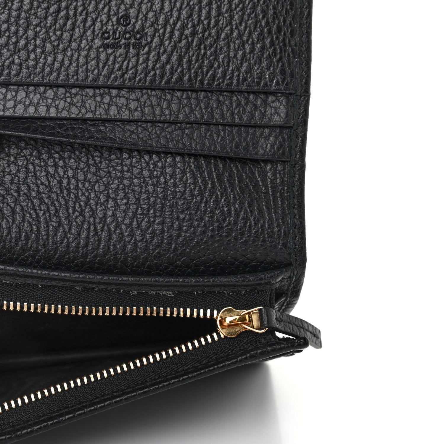 Gucci Pebbled Calfskin GG Marmont Card Case Black 4 of 6