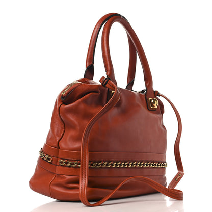 Chloe Calfskin Kira Convertible Bowler Bag Brick Red 2 of 11