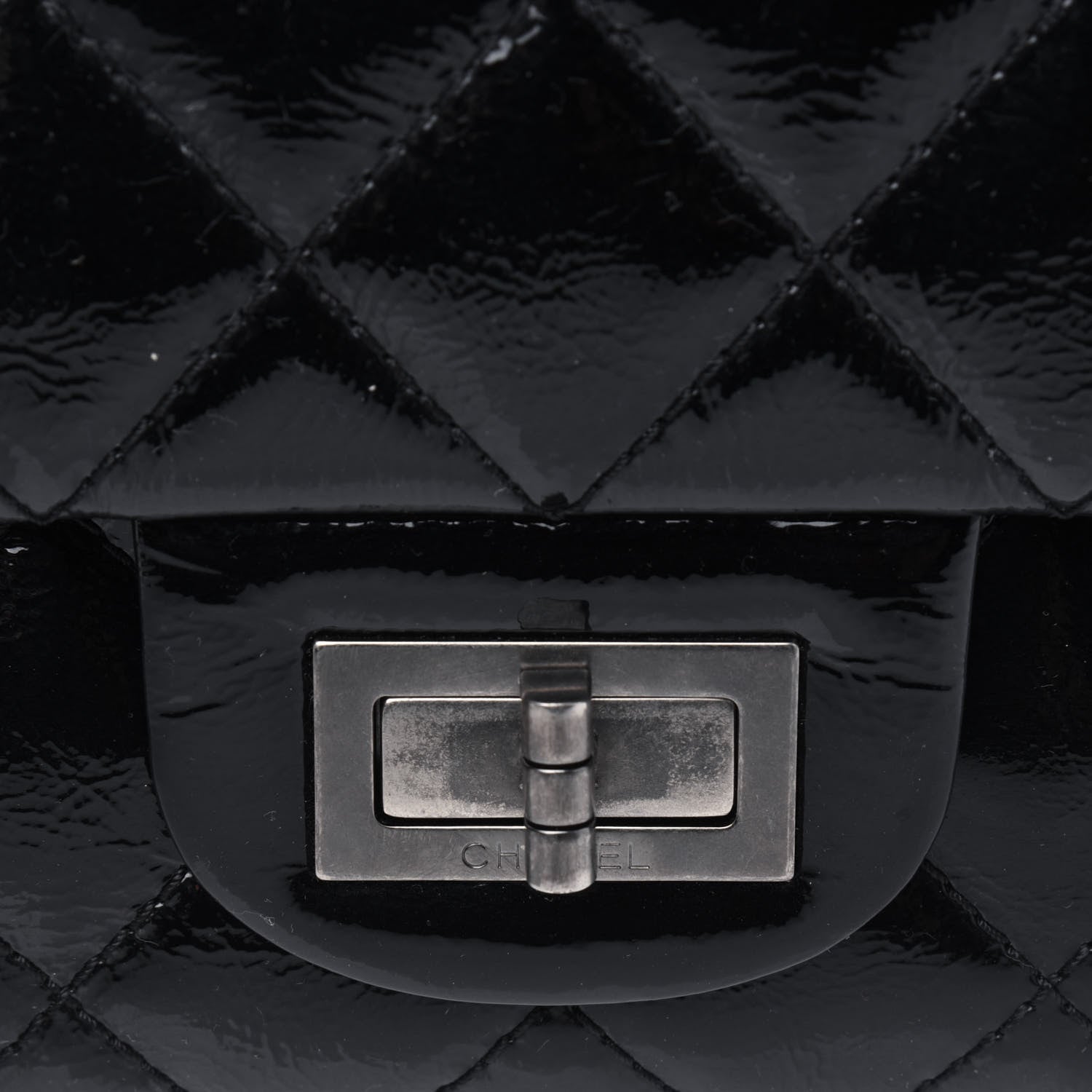 Chanel Distressed Patent Quilted 2.55 Reissue 227 Flap Black 16 of 16