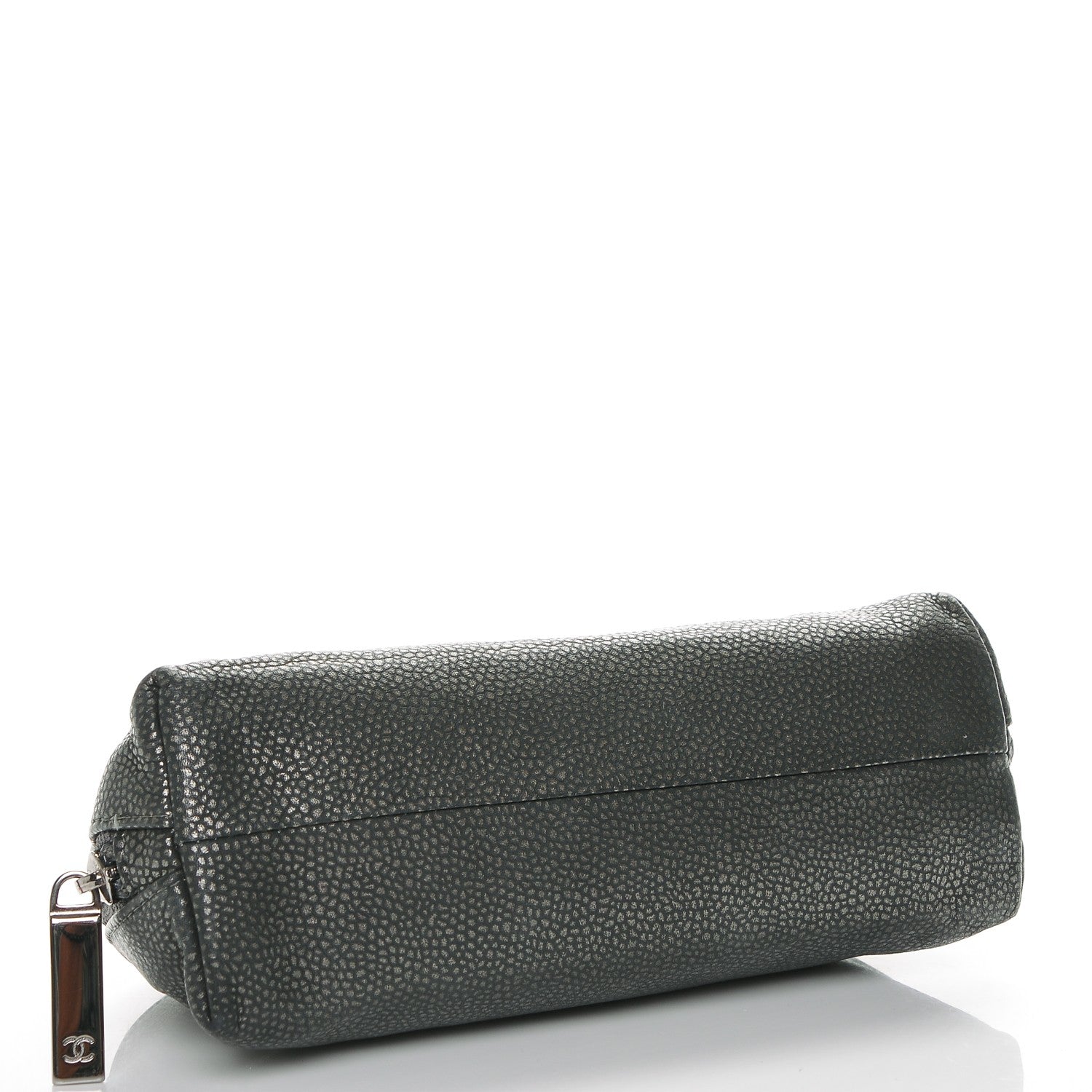 Chanel Metallic Caviar Timeless CC Cosmetic Pouch Dark Grey 4 of 8