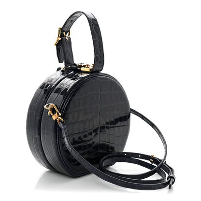 Louis Vuitton Crocodile Petite Boite Chapeau Navy 3 of 9