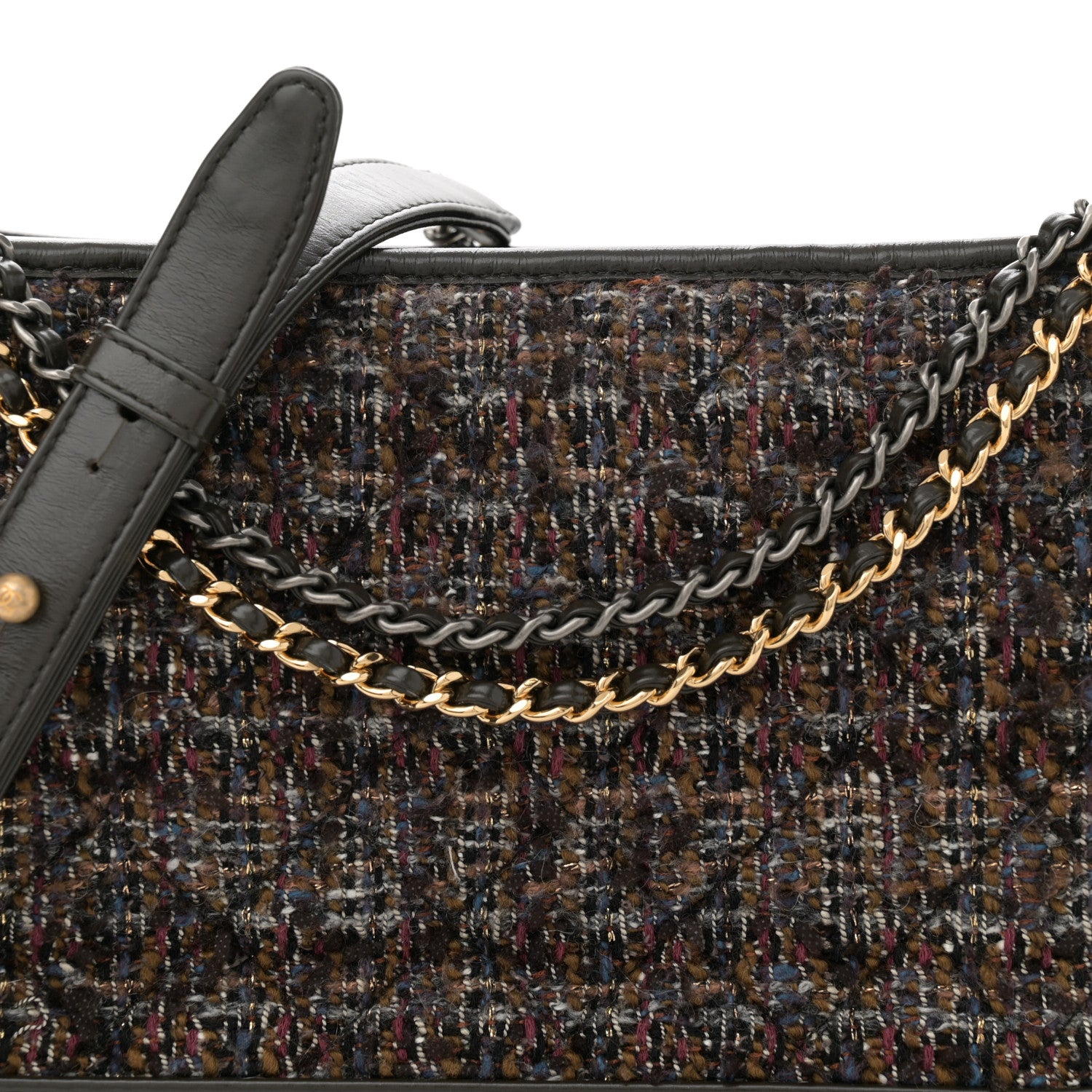 Chanel Tweed Calfskin Medium Gabrielle Hobo Brown 8 of 10