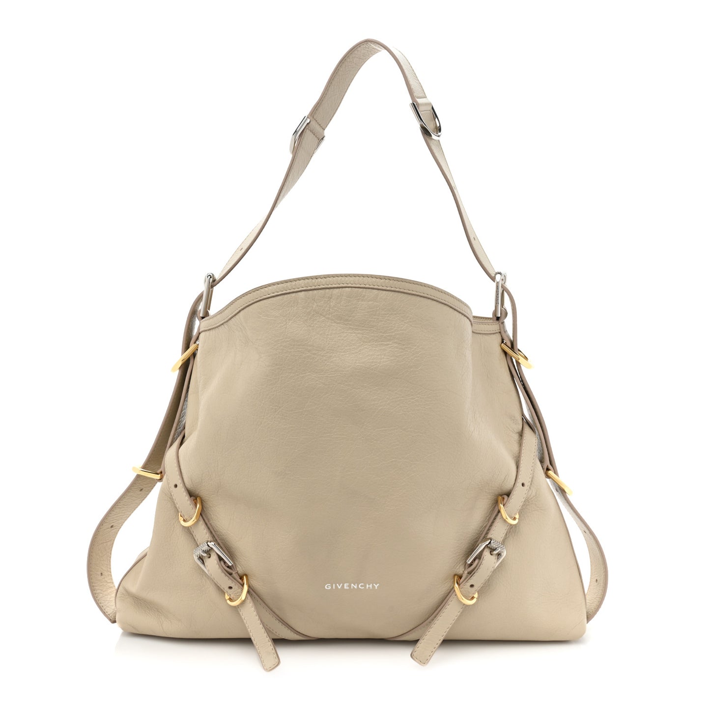 Calfskin Medium Voyou Bag Natural Beige