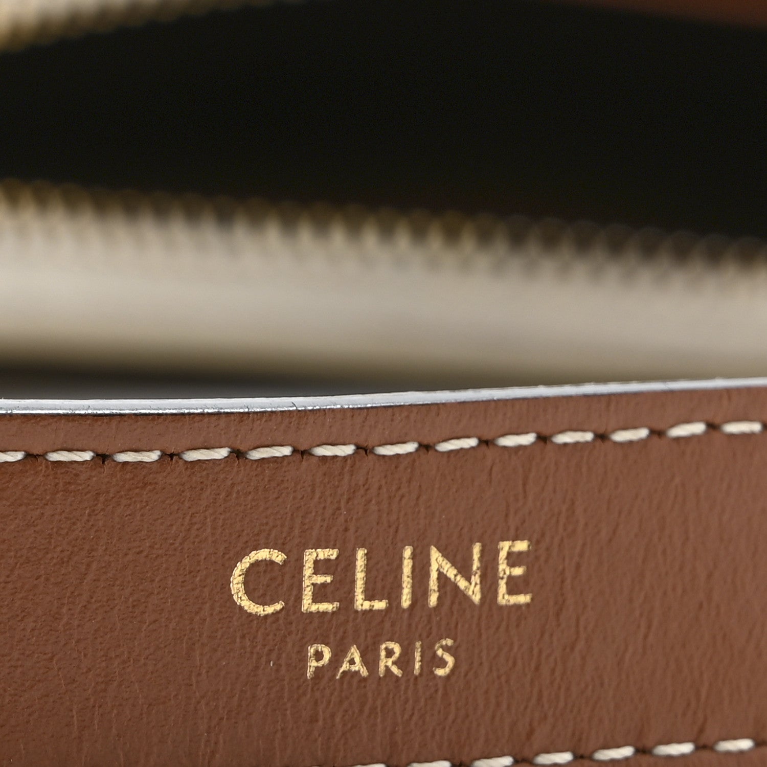 Celine Canvas Calfskin Ava Triomphe Shoulder Bag White 6 of 12