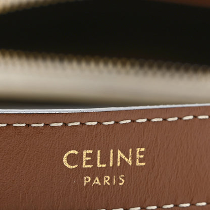 Celine Canvas Calfskin Ava Triomphe Shoulder Bag White 6 of 12