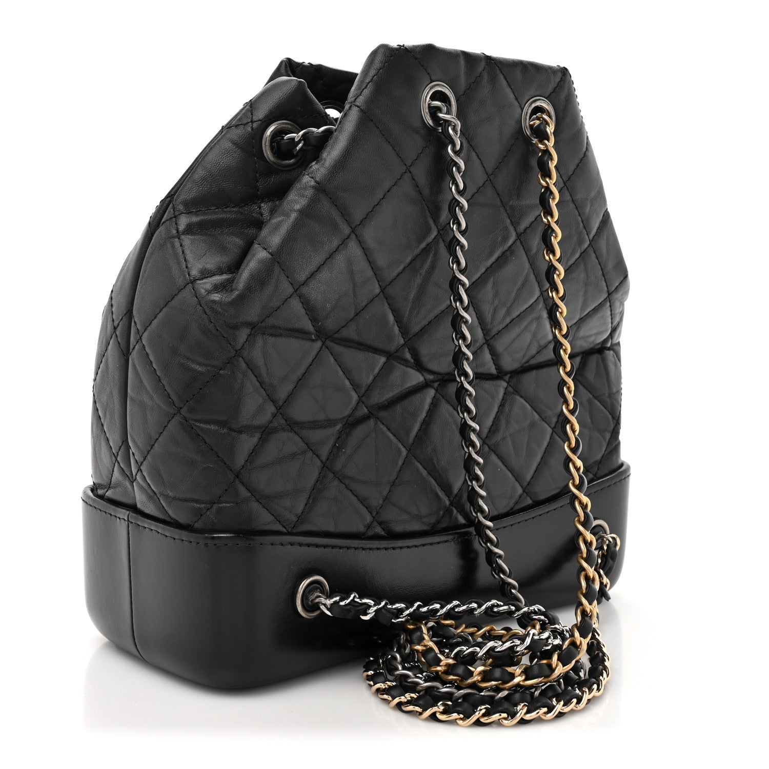 Chanel Aged Calfskin Quilted Small Gabrielle Backpack Black 3 of 11