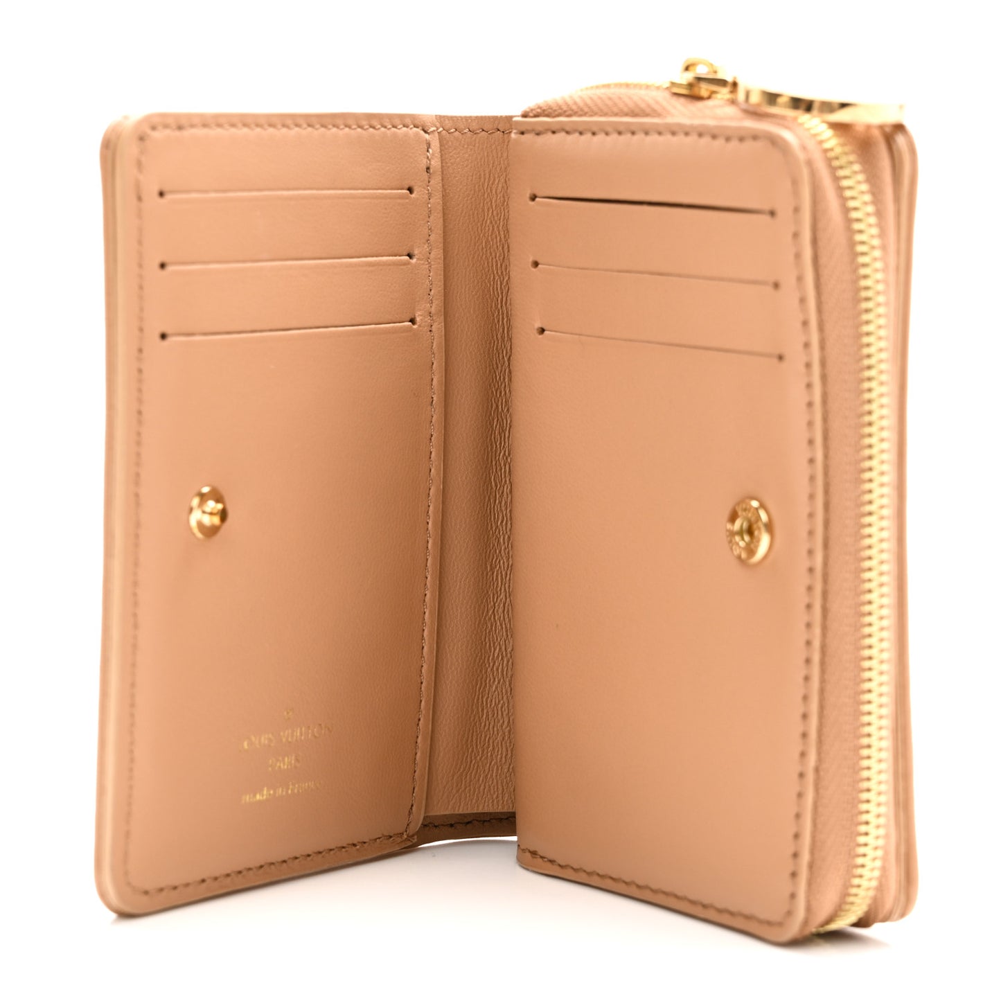 Lambskin Embossed Monogram Lou Coussin Wallet Camel