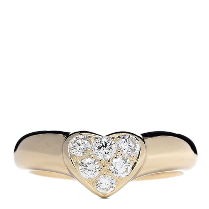 Tiffany 18K Yellow Gold Diamond Heart Band Ring 49 5 1 of 7