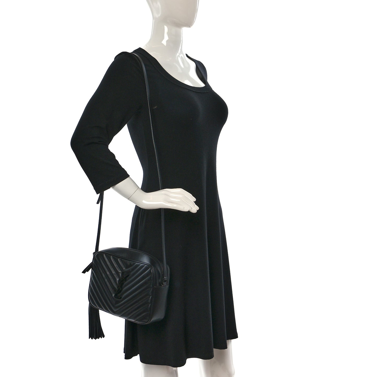 Calfskin Matelasse Monogram Monochrome Lou Camera Bag Black