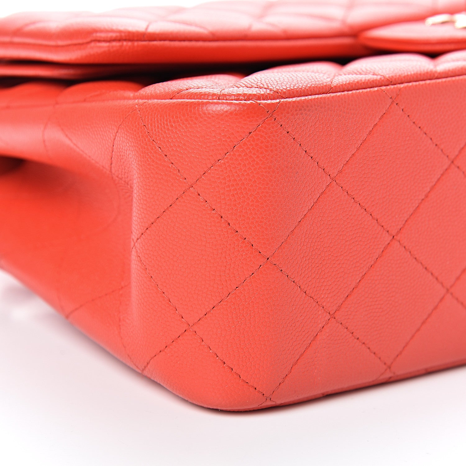 Chanel Caviar Quilted Jumbo Double Flap Red 8 of 10