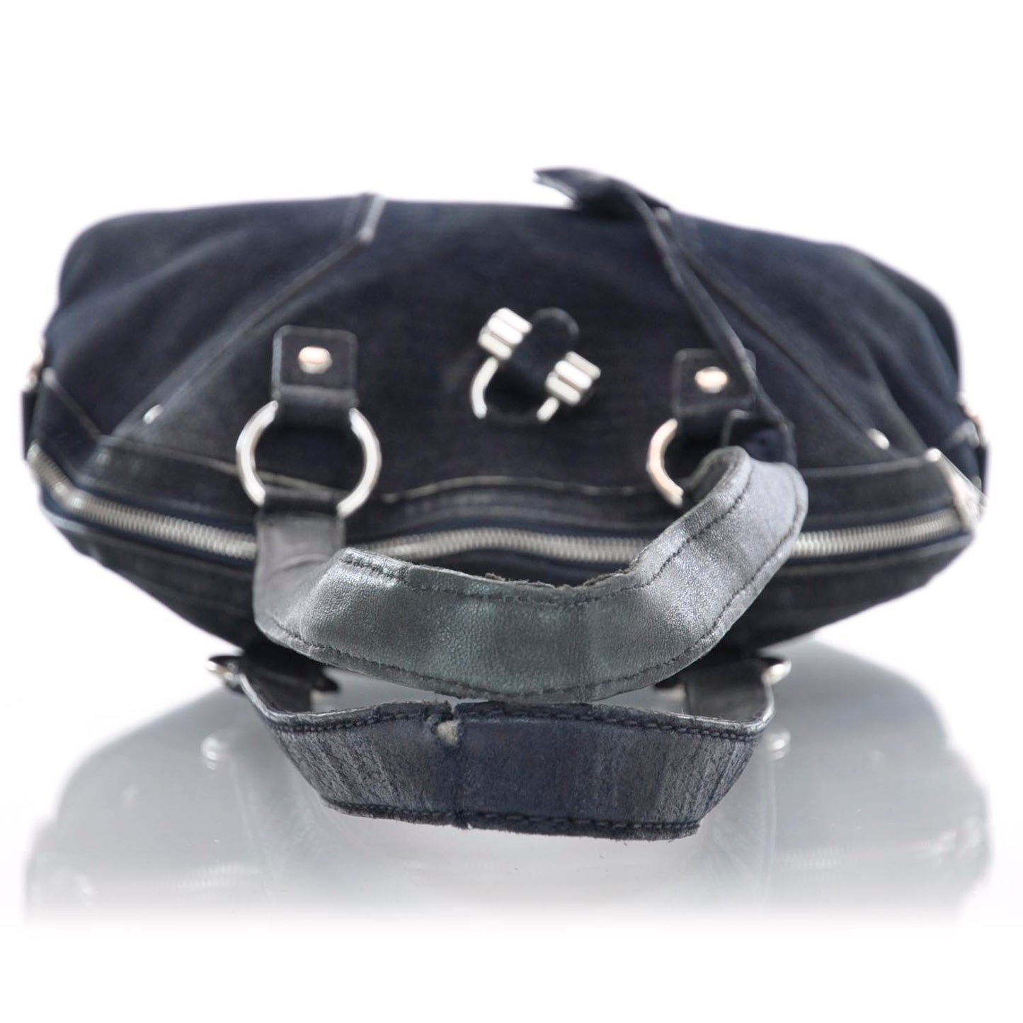 Lizard Embossed Nubuck Large Muse Navy