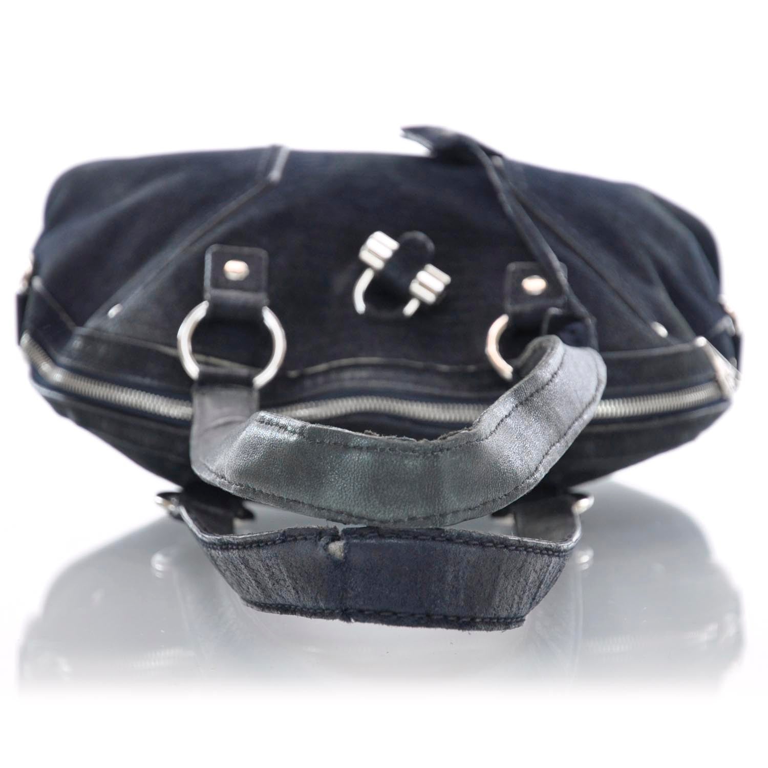 Saint Laurent Lizard Embossed Nubuck Large Muse Navy 6 of 10