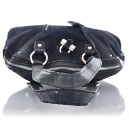 Saint Laurent Lizard Embossed Nubuck Large Muse Navy 6 of 10
