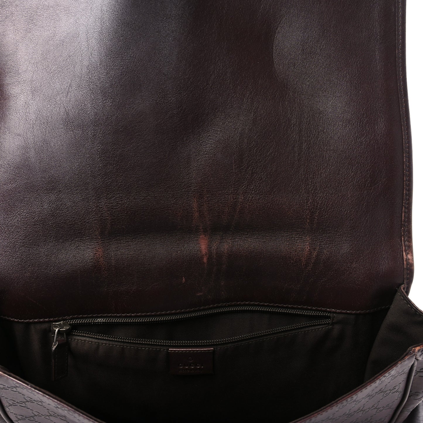 Guccissima Large Flap Messenger Bag Dark Brown