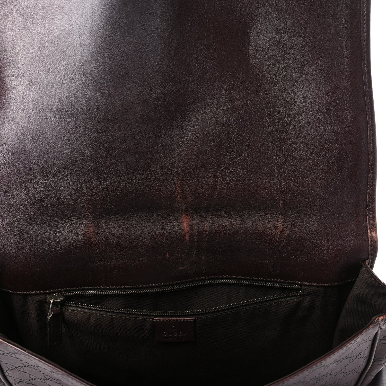 Gucci Guccissima Large Flap Messenger Bag Dark Brown 9 of 9