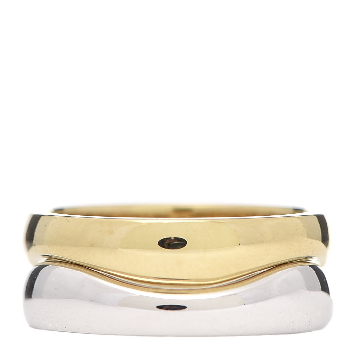 18K Yellow White Gold Love Me Band Ring Set of 2 51 5.75