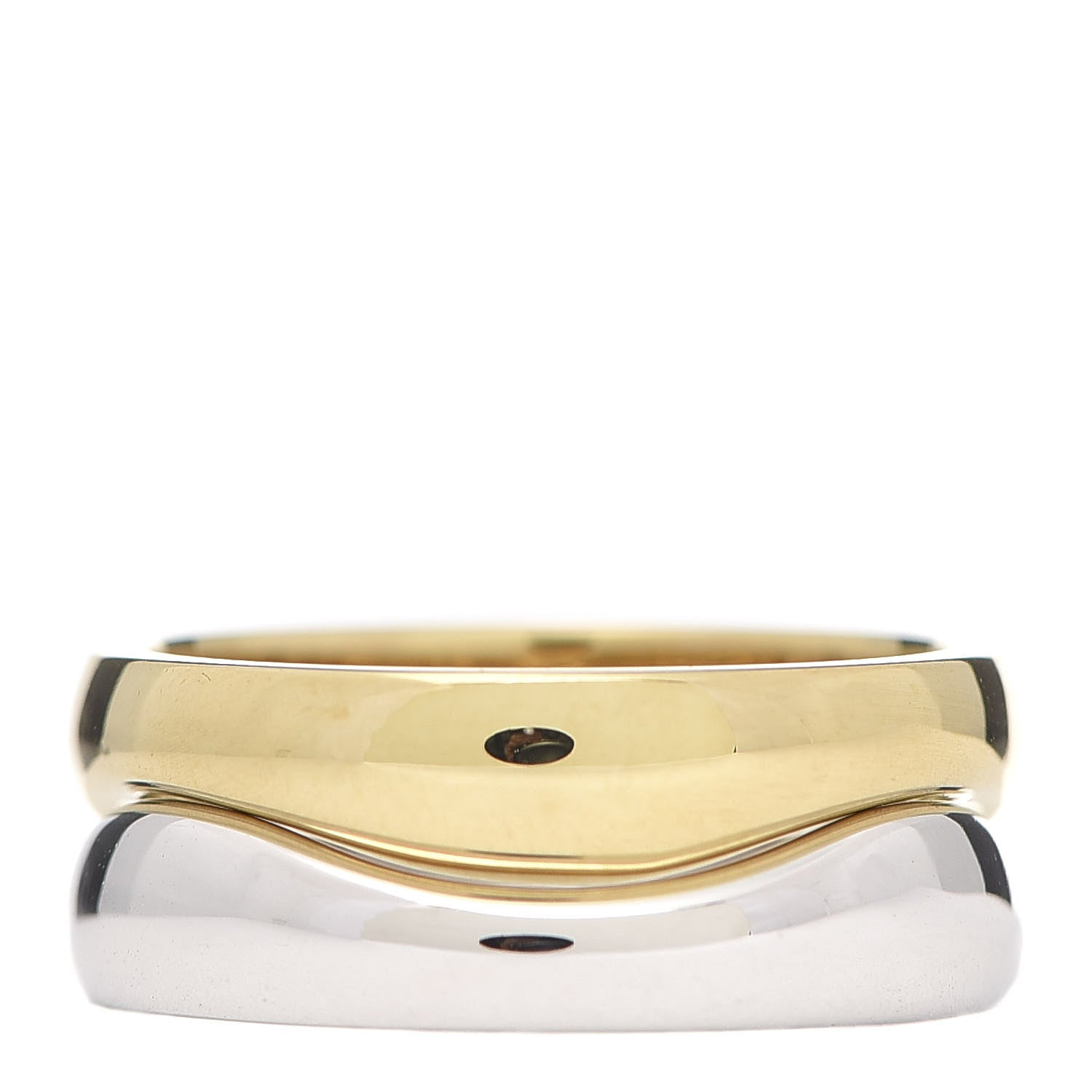 Cartier 18K Yellow White Gold Love Me Band Ring Set of 2 51 5.75 1 of 6
