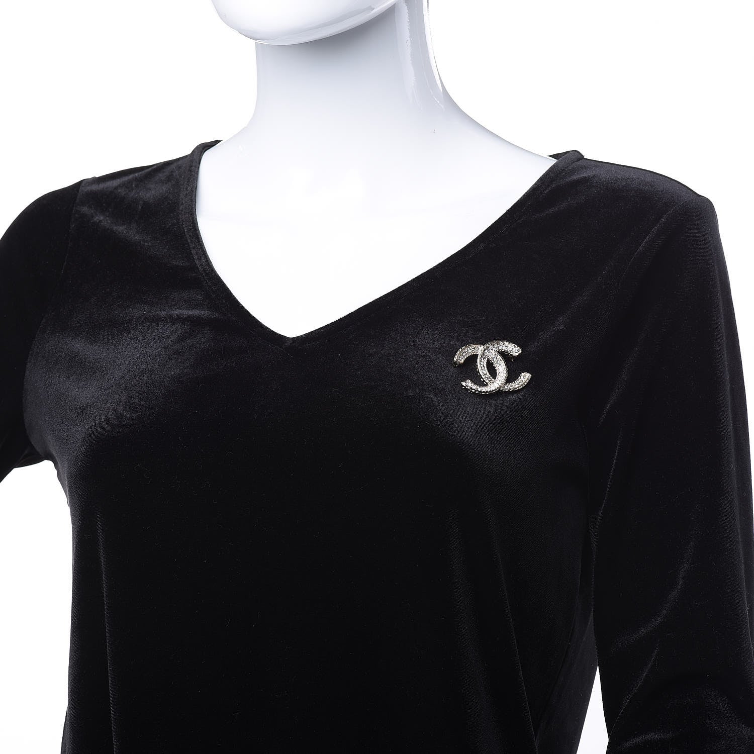 Chanel Crystal CC Brooch Gold 2 of 5