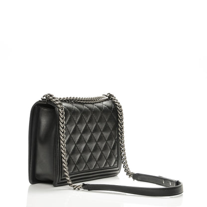 Chanel Calfskin Double Stitch Large Boy Flap Black 3 of 8