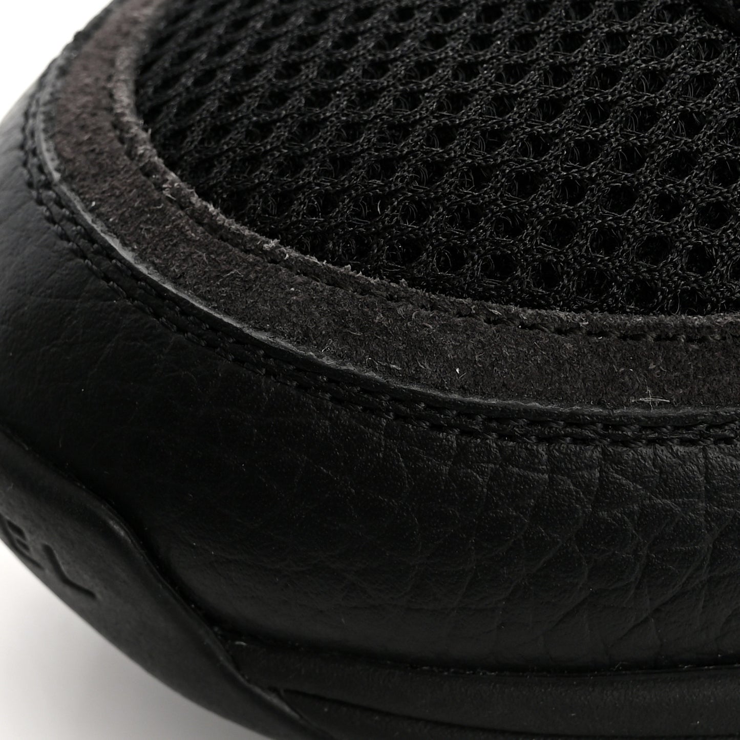 Mesh Suede Grained Calfskin Womens CC Sneakers 38 Black White