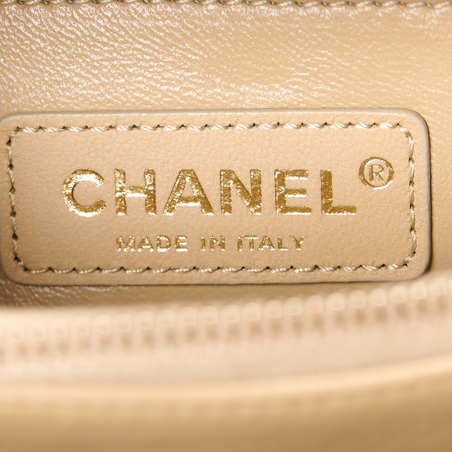Caviar Lizard Embossed Quilted Small Coco Handle Flap Dark Beige
