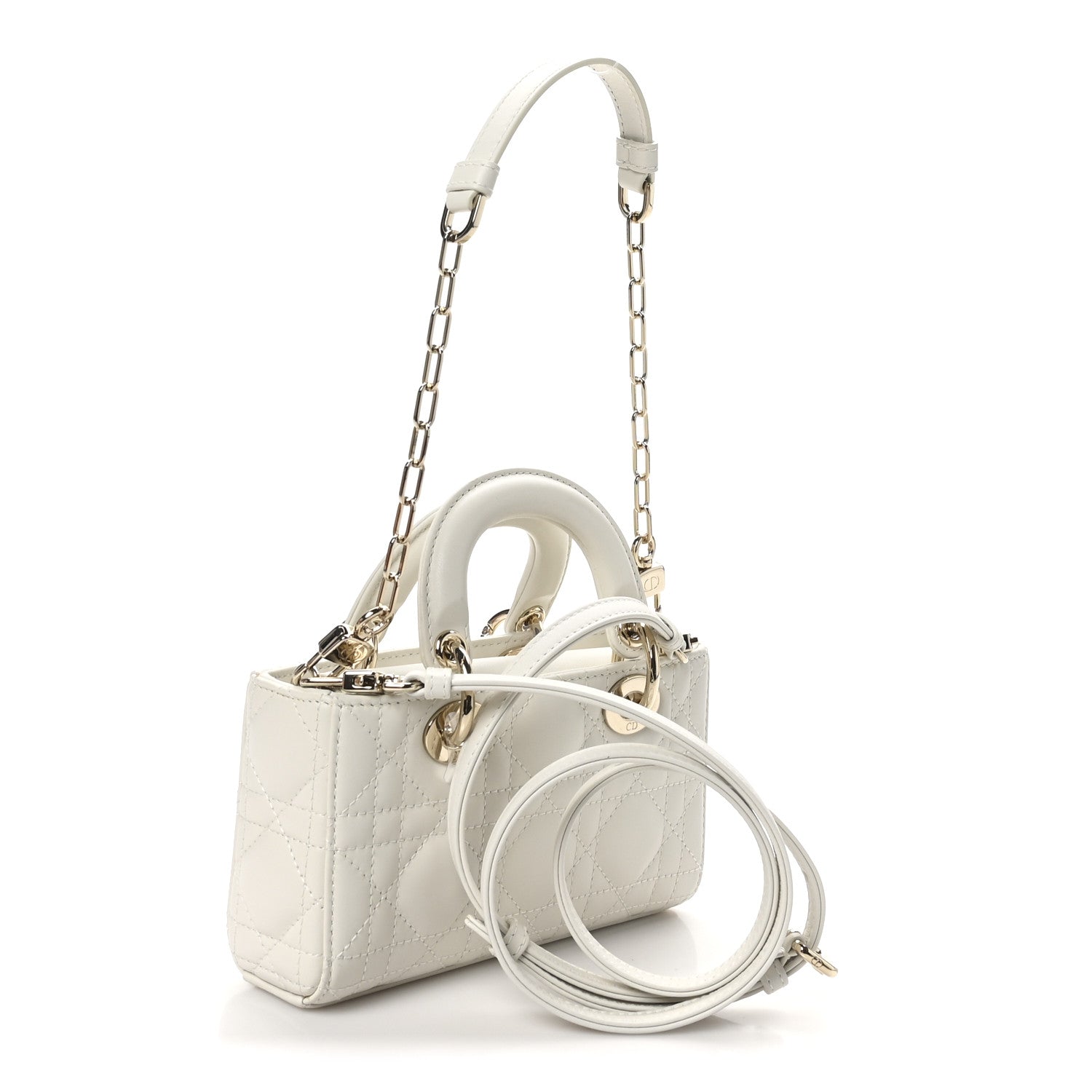 Christian Dior Lambskin Cannage Micro Lady D-Joy Latte 3 of 11